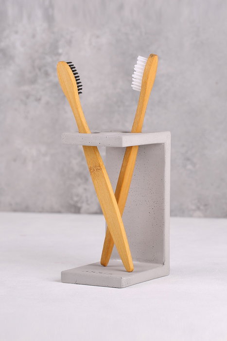 Aberto Design Portacepillos de Dientes de Hormigón Gris 8x13 cm